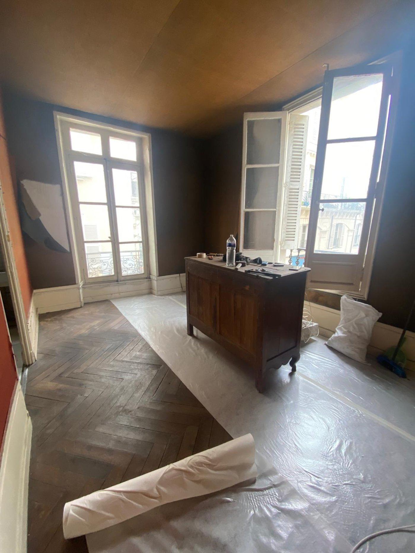Détail des moulures restaurées, projet Cornet